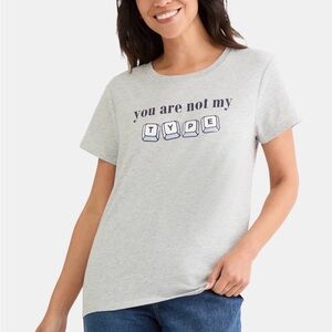 Gray Graphic T-Shirt with Typographic Design